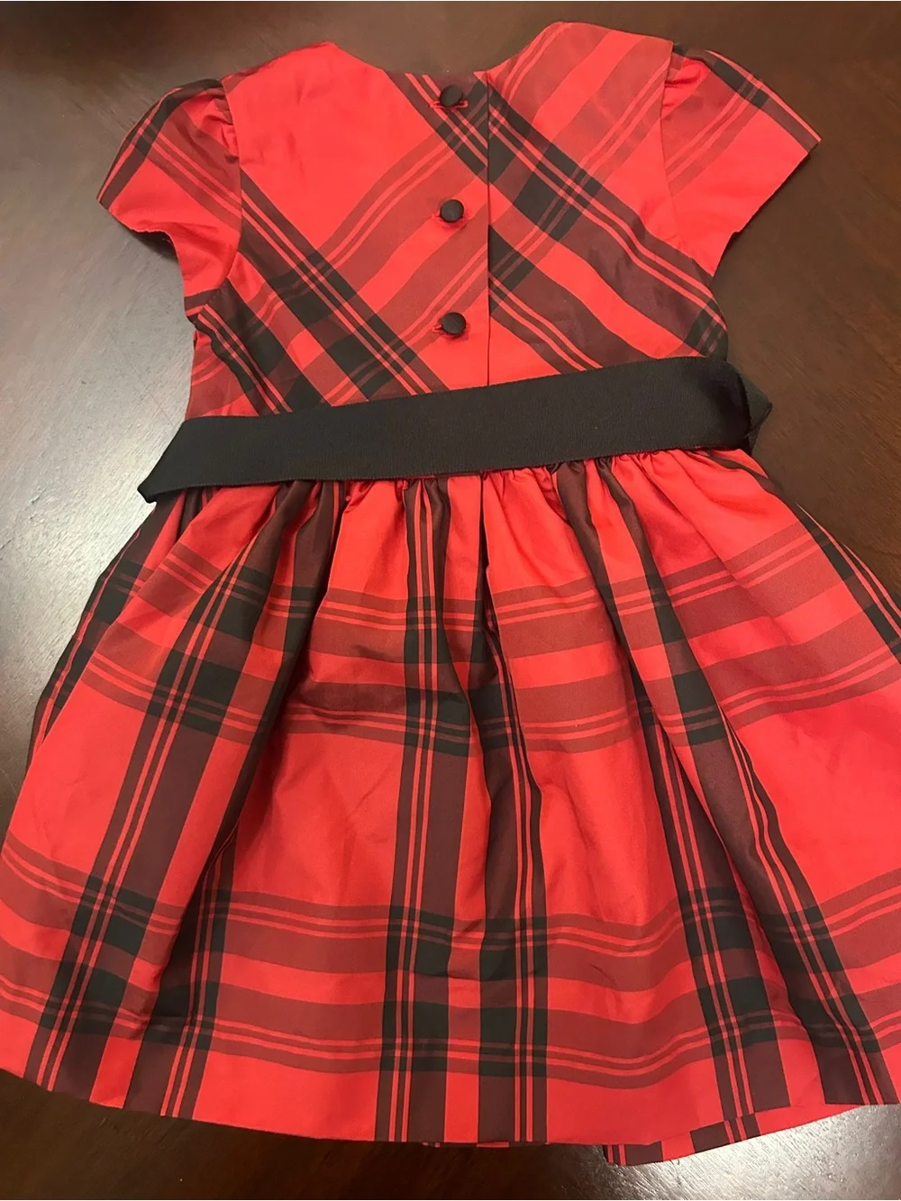 Ralph Lauren Baby Girls Red Black Plaid Holiday Party Dress 18M Bow